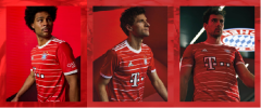 经典红白与现代条纹赤忱融合——2022-23赛季拜仁慕尼